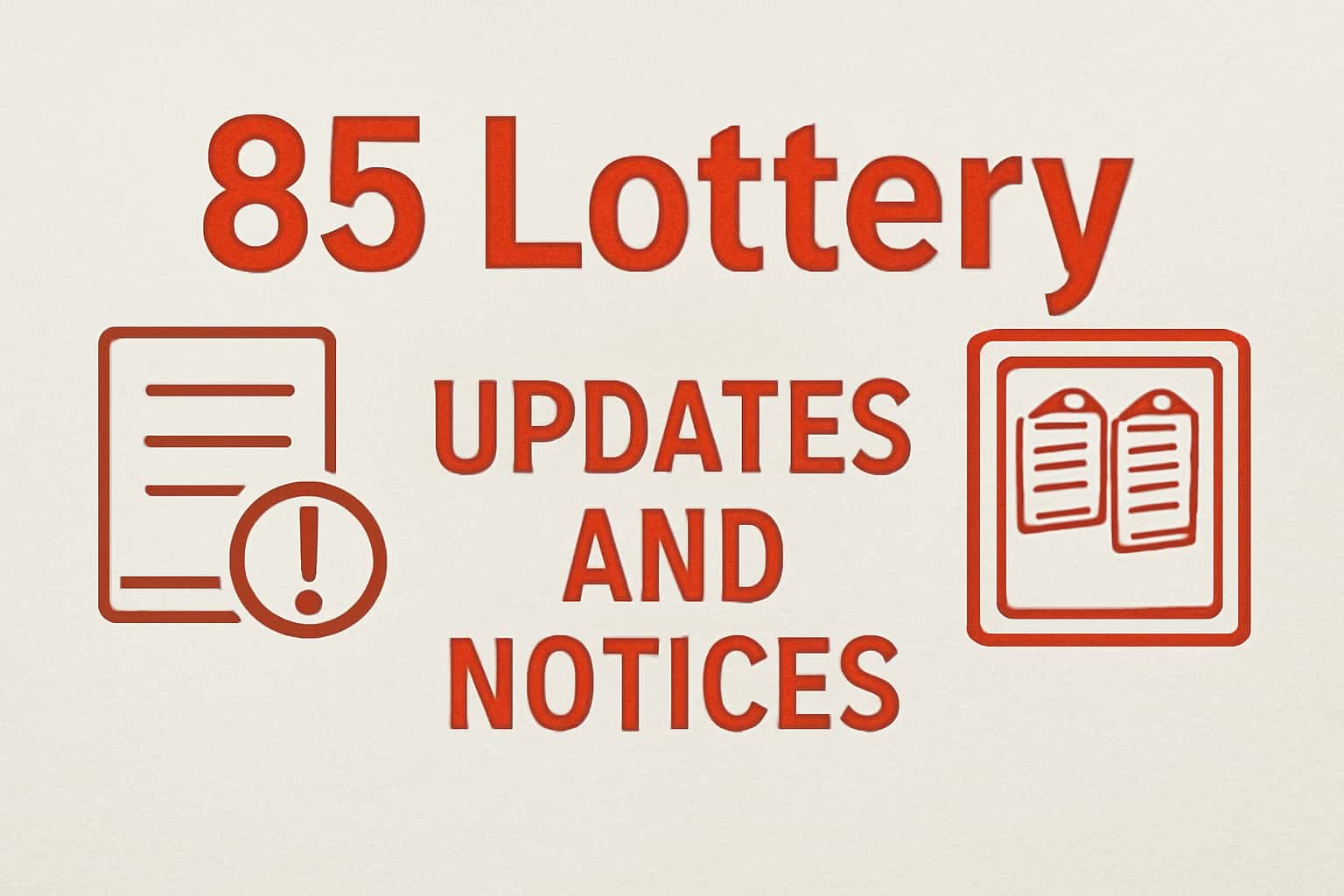 An informative visual representation of 85 Lottery Updates and Notices.