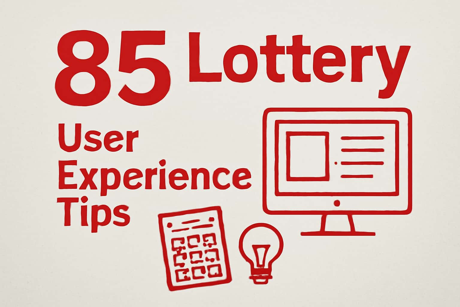A clean visual representation of user experience tips for the 85 Lottery platform.