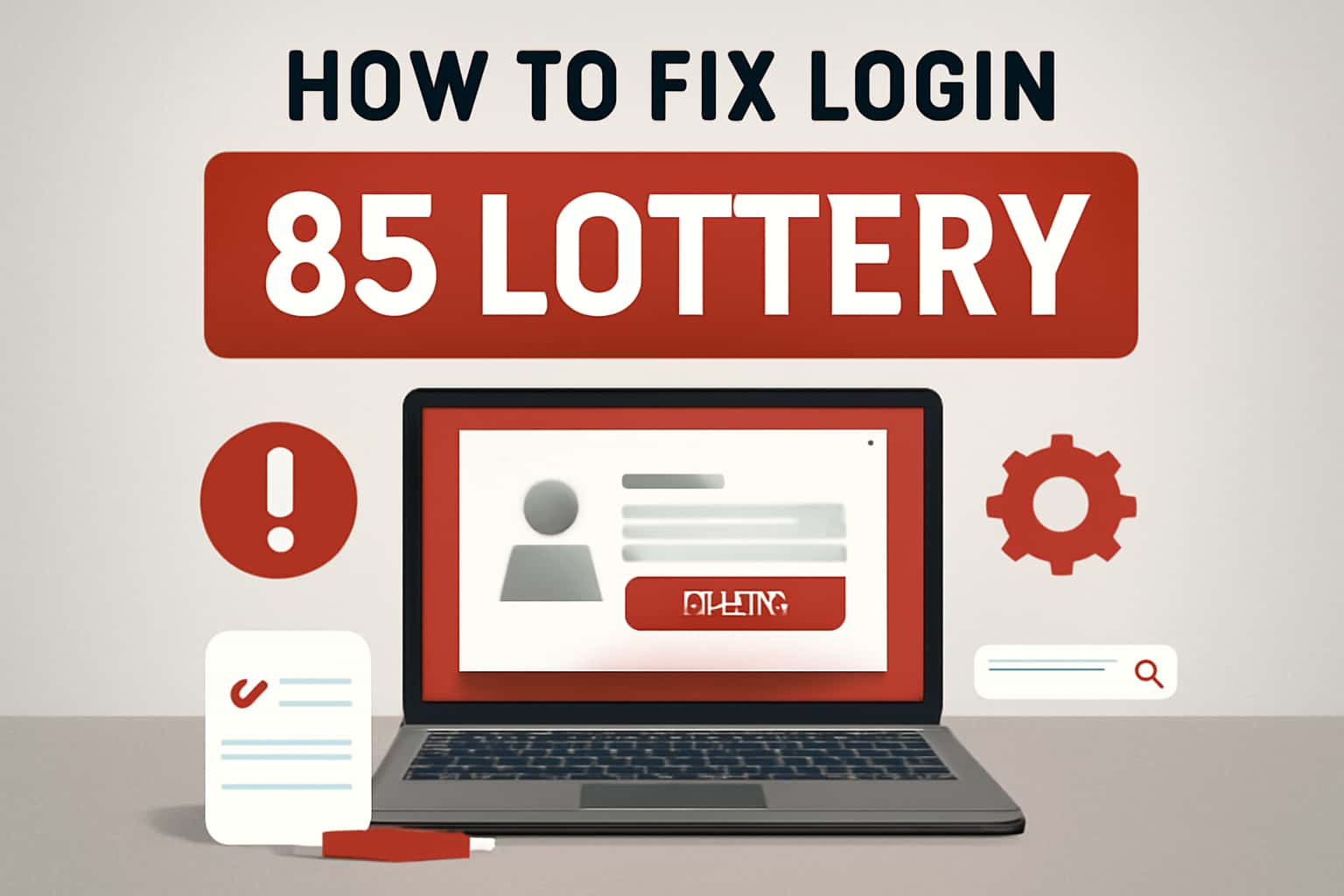 A futuristic scene depicting the concept of fixing login issues related to 85 Lottery.